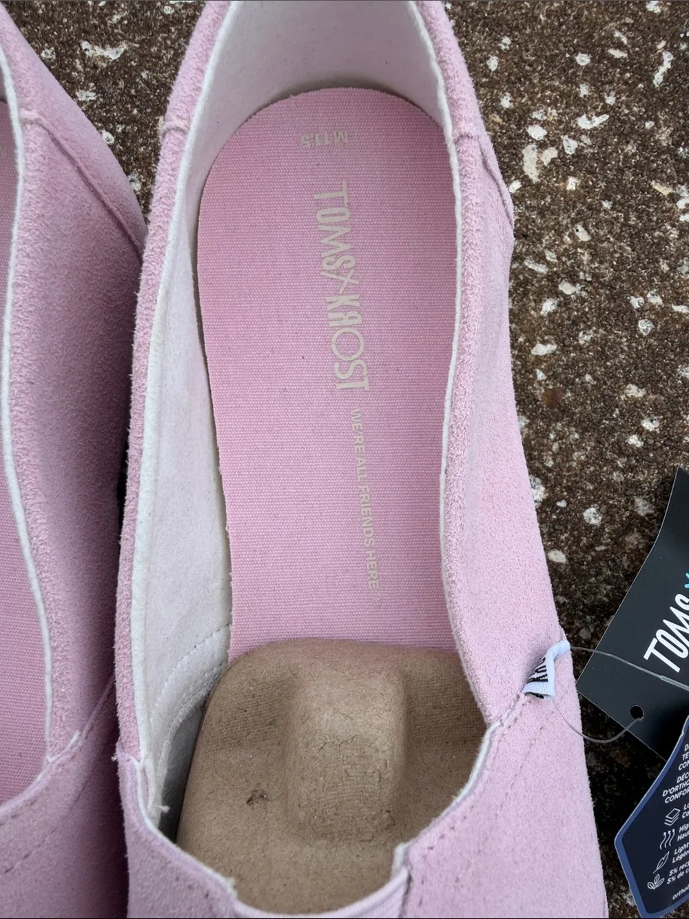 TOMS Pink Classic Slip-On Flats. Size 11.5 Men’s Alpargata Parfait Pink SuedeNEW